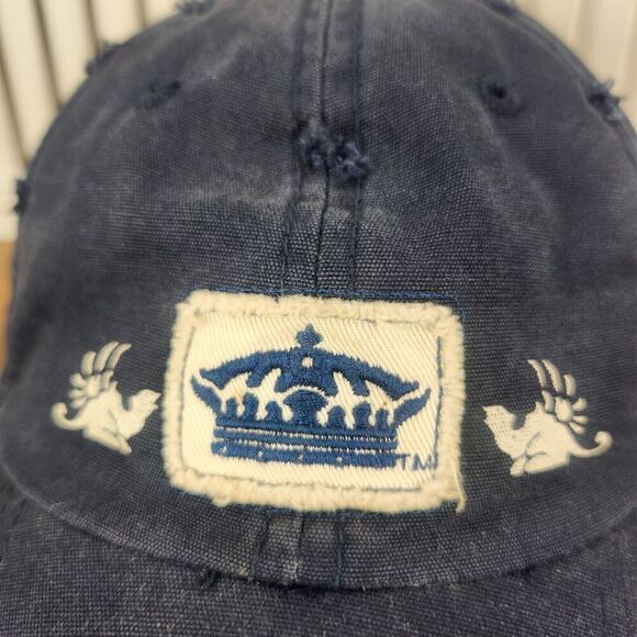 VTG Corona Crown Strapback Hat Cap Blue Canvas Beer Beach Cerveza Distressed Sun - Picture 3 of 10